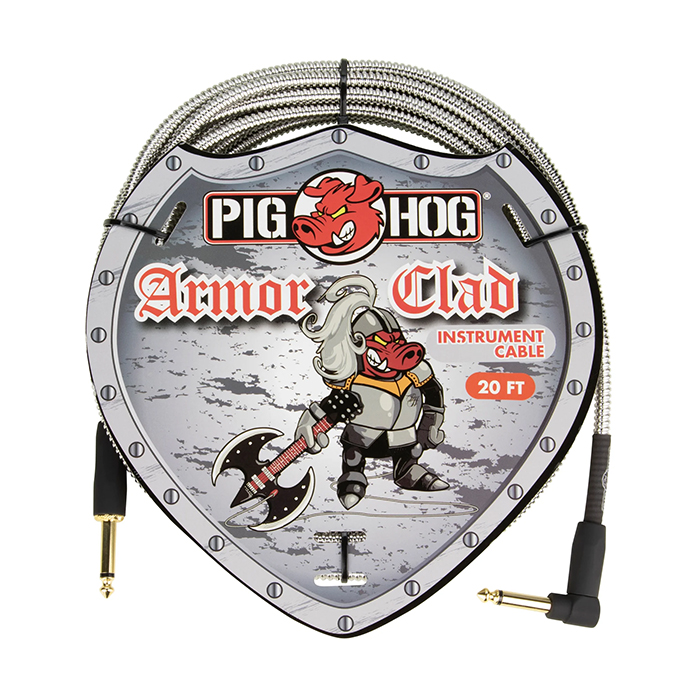 Cabo Pig Hog “Armor Clad” para Instrumento – 6m 20FT (Plug L Curvo)