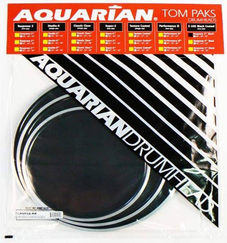 Kit de Peles Aquarian Response 2 Texture Coated – 10" / 12" / 14" (Preta)